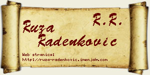 Ruža Radenković vizit kartica